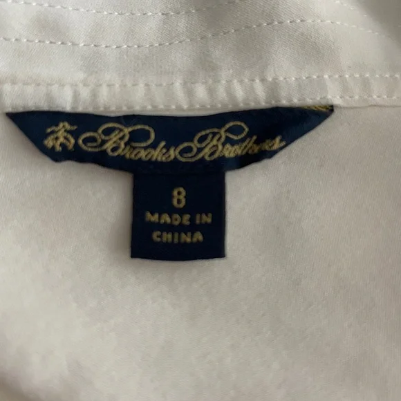 Brooks Brothers Neck Tie Cream White 100% Silk Blouse Size 8 - Picture 8 of 9